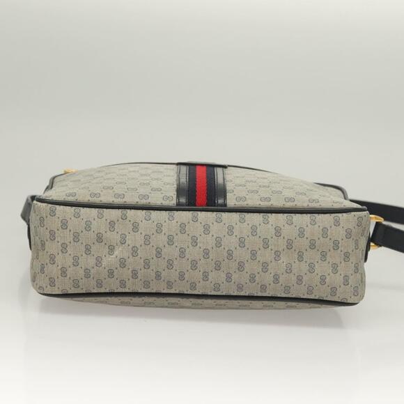 GUCCI Micro GG Supreme Sherry Line Clutch Bag Pvc Navy Gold